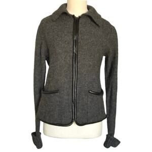 VTG Wondrawool by Knitting Needles Gray Wool Cardigan Sweater Women’s Size S